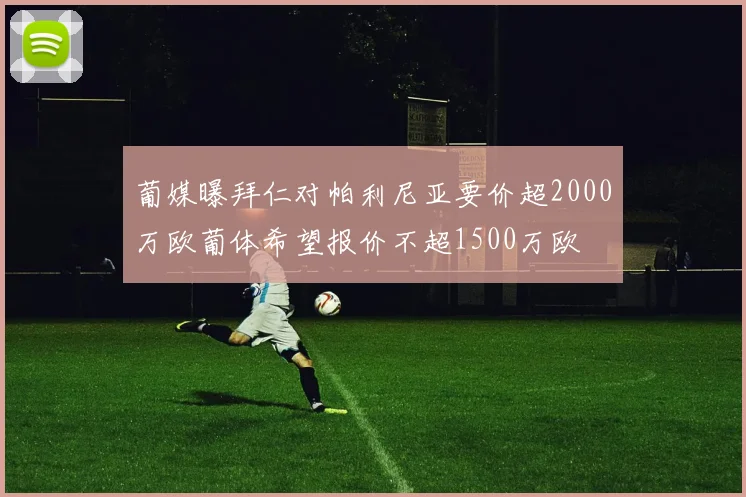 葡媒曝拜仁对帕利尼亚要价超2000万欧葡体希望报价不超1500万欧